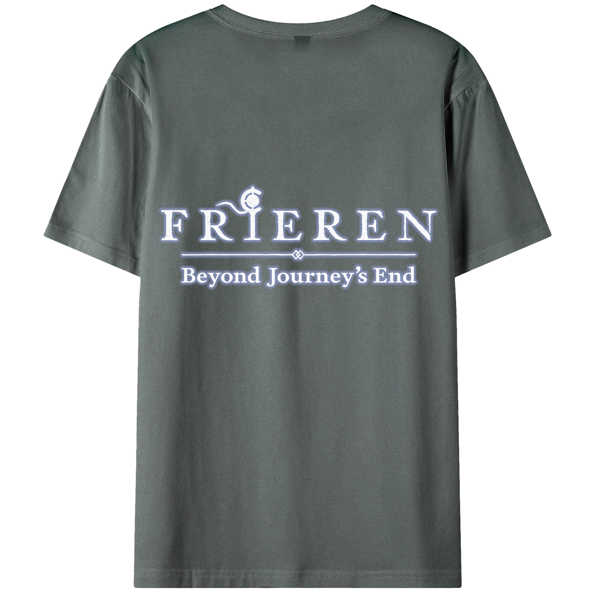 （画像用） 葬送のフリーレン Frieren 綿100％ メンズ半袖Tシャツ（バックプリント） 通気性